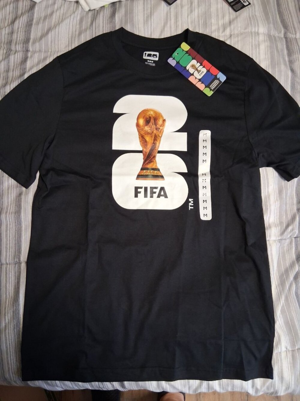 NWT Fifa World Cup 2026 100% Cotton T-Shirt Black Size Medium MSRP $19.99